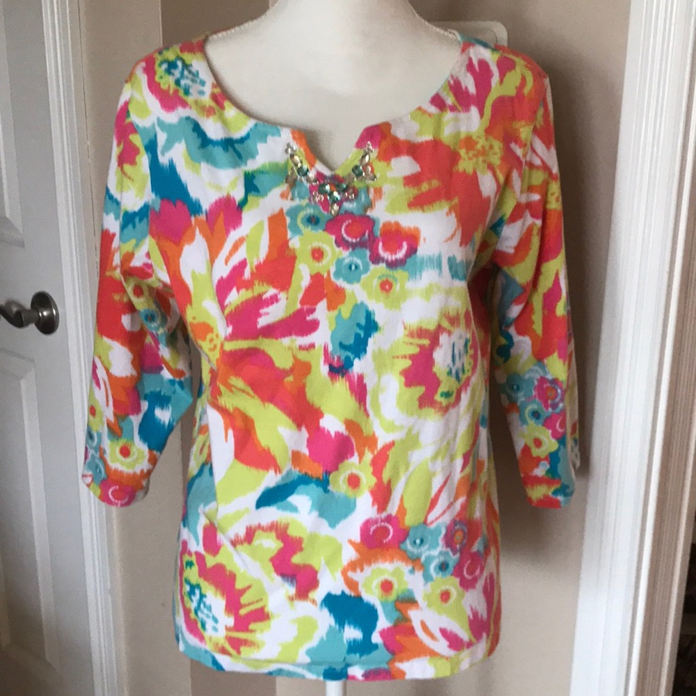 Ruby Rd. Favorites Embellished Top Size X/L